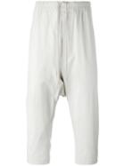 Rick Owens Drop-crotch Cropped Trousers, Men's, Size: 48, Nude/neutrals, Cotton/rubber