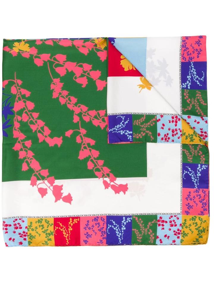 Escada Floral Print Scarf - Blue