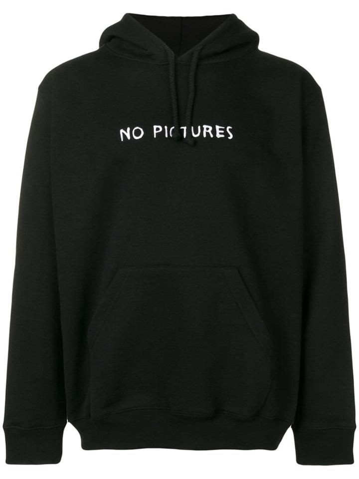 Nasaseasons No Pictures Embroidered Hoodie - Black