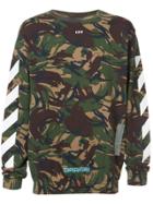 Off-white Graphic Camouflage Sweatshirt - Green