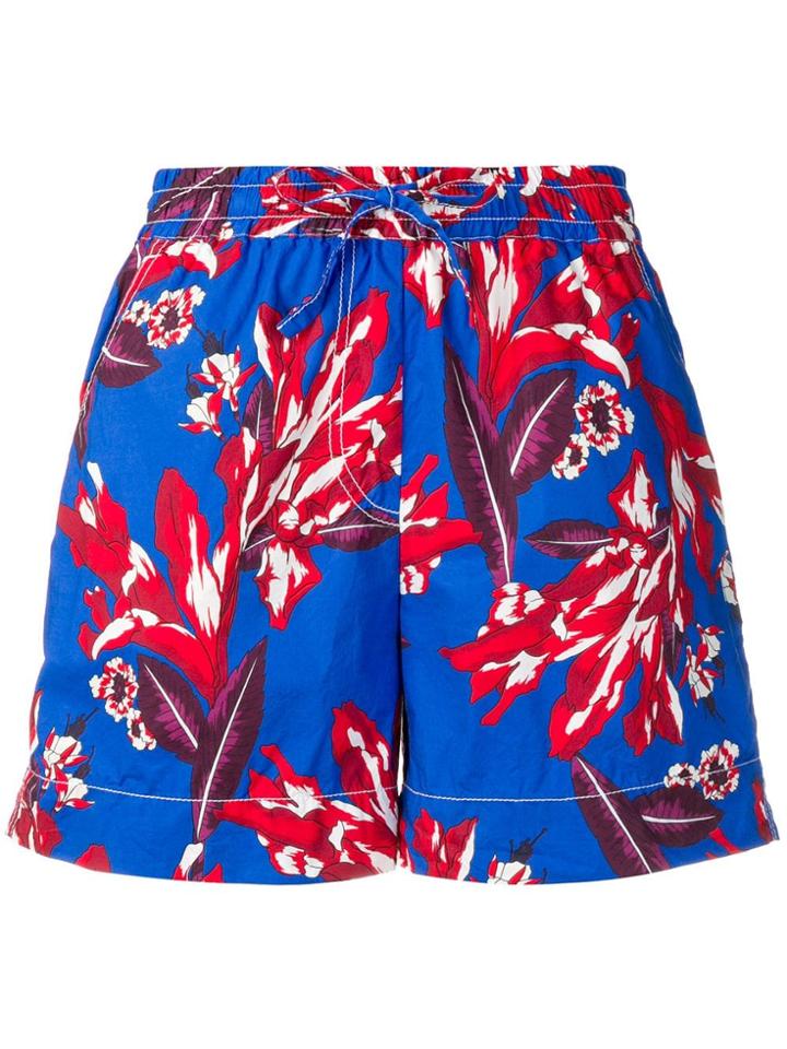 P.a.r.o.s.h. Floral Relaxed Shorts - Blue