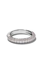 De Beers 18kt White Gold Db Darling Half Pavé Diamond Large Band