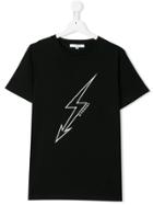 Givenchy Kids Teen Lightning Bolt Print T-shirt - Black