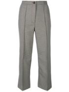 Erika Cavallini Cropped Houndstooth Trousers - Green