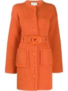 Gucci Interlocking G Belted Cardi-coat - Orange