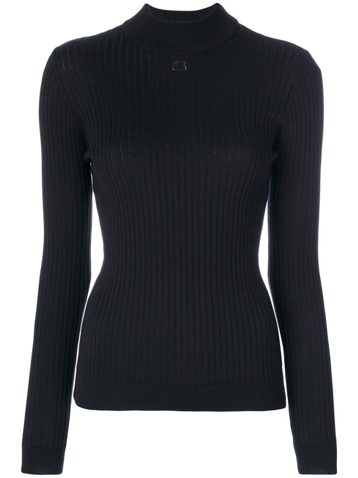 Courrèges Ribbed Jumper - Black