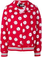 Love Moschino Baseball Print Jacket - Red