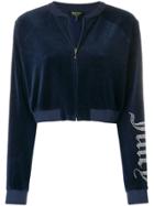 Juicy Couture Swarovski Personalisable Velour Crop Jacket - Blue