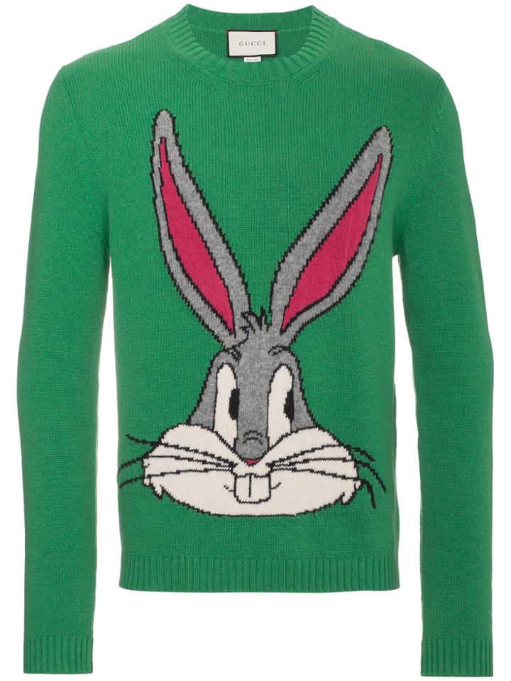 Gucci Bugs Bunny Guccy Knitted Wool Sweater - Green