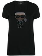 Karl Lagerfeld Embellished Karl Print T-shirt - Black