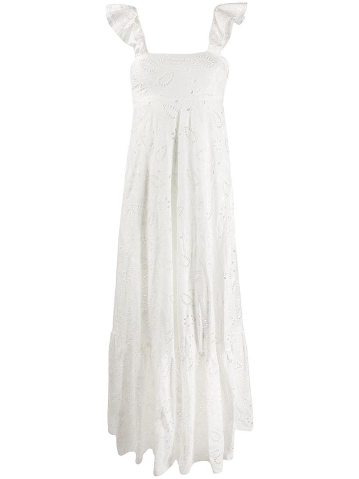 Liu Jo Embroidered Flared Maxi Dress - White