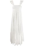 Liu Jo Embroidered Flared Maxi Dress - White