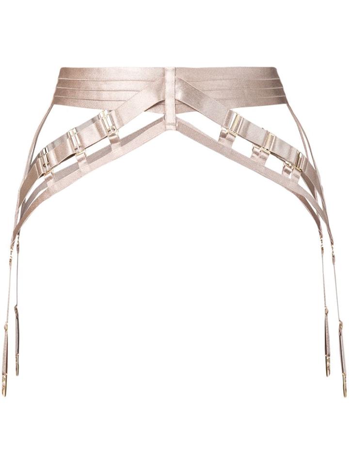 Bordelle Satin Suspenders Belt - Neutrals