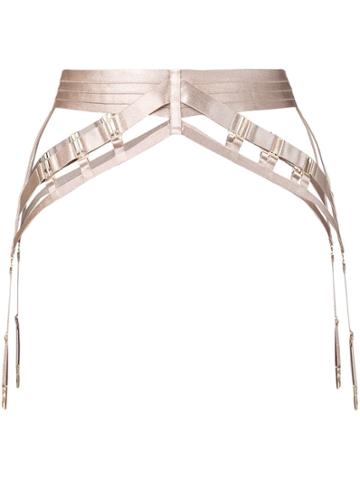 Bordelle Satin Suspenders Belt - Neutrals