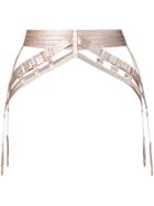 Bordelle Satin Suspenders Belt - Neutrals