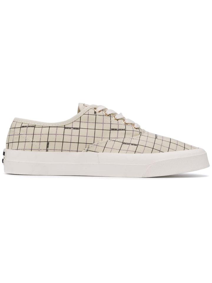 Maison Kitsuné Laced Canvas Sneakers - Neutrals