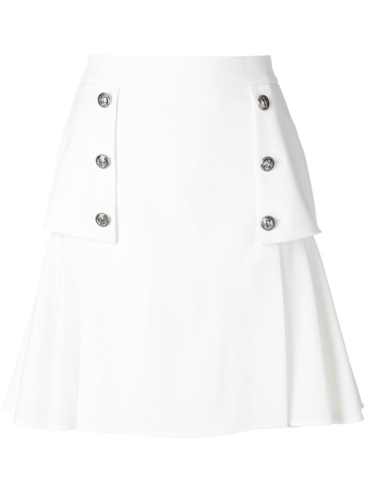 Alexander Mcqueen Buttoned A-line Skirt - White