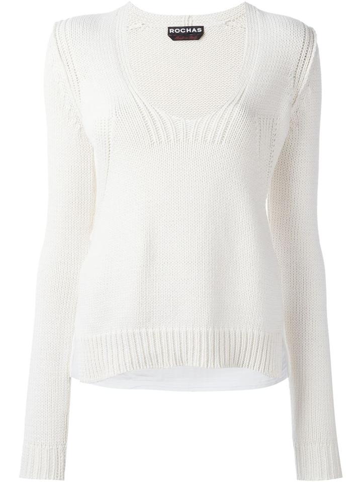 Rochas Knit Detail Long Sleeve Jumper