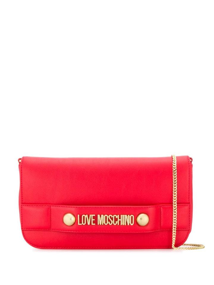 Love Moschino Logo-embellished Clutch - Red