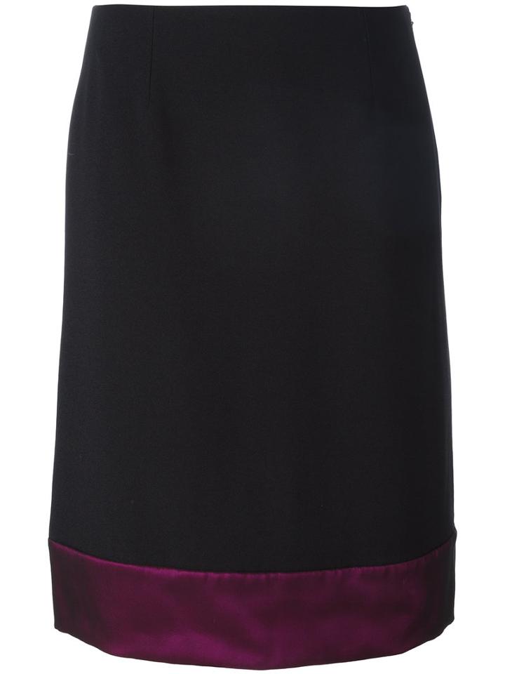Lanvin Block Hem Skirt, Women's, Size: 40, Black, Acetate/viscose/polyester/silk