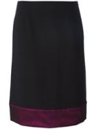 Lanvin Block Hem Skirt, Women's, Size: 40, Black, Acetate/viscose/polyester/silk