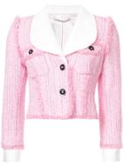 Alessandra Rich Crop Tweed Jacket - Pink & Purple