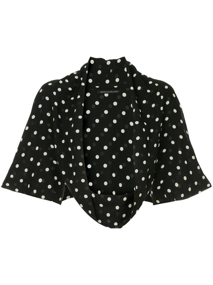 Yohji Yamamoto Vintage Polka Dot Printed Top - Black