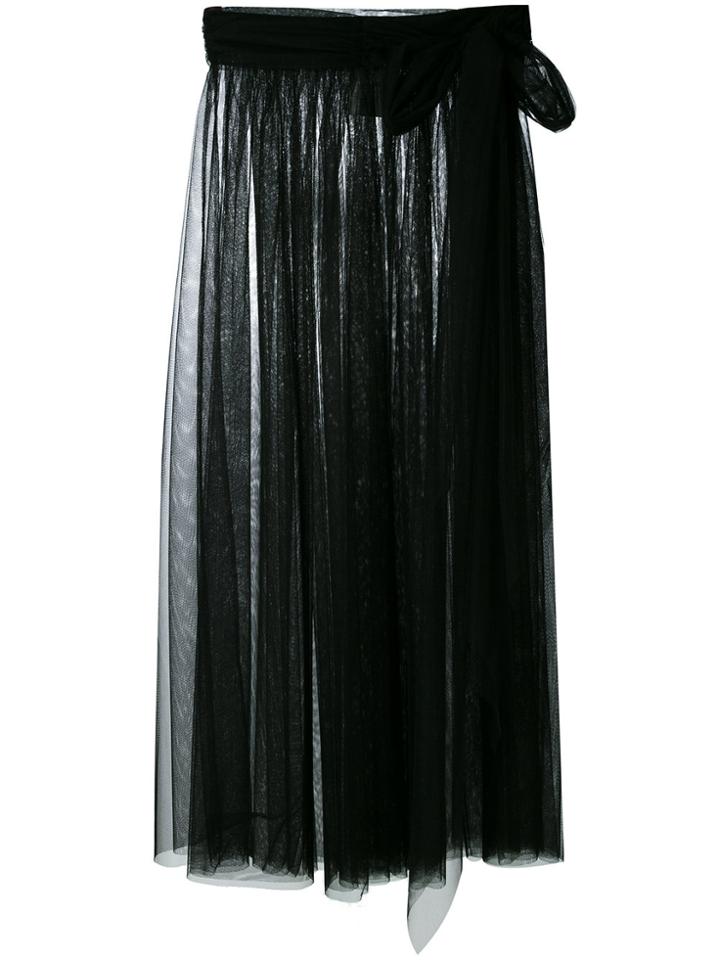 Msgm Sheer Tulle Skirt - Black