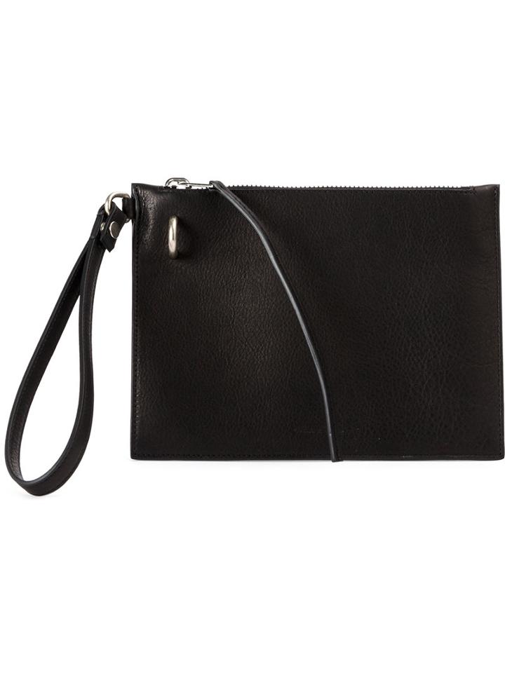 Rick Owens - Glitter Clutch - Men - Calf Leather/lamb Skin - One Size, Black, Calf Leather/lamb Skin