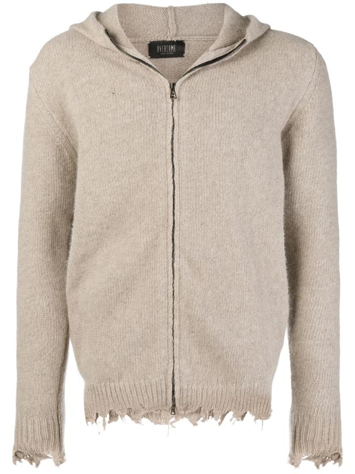 Overcome Zipped Distressed Sweater - Nude & Neutrals