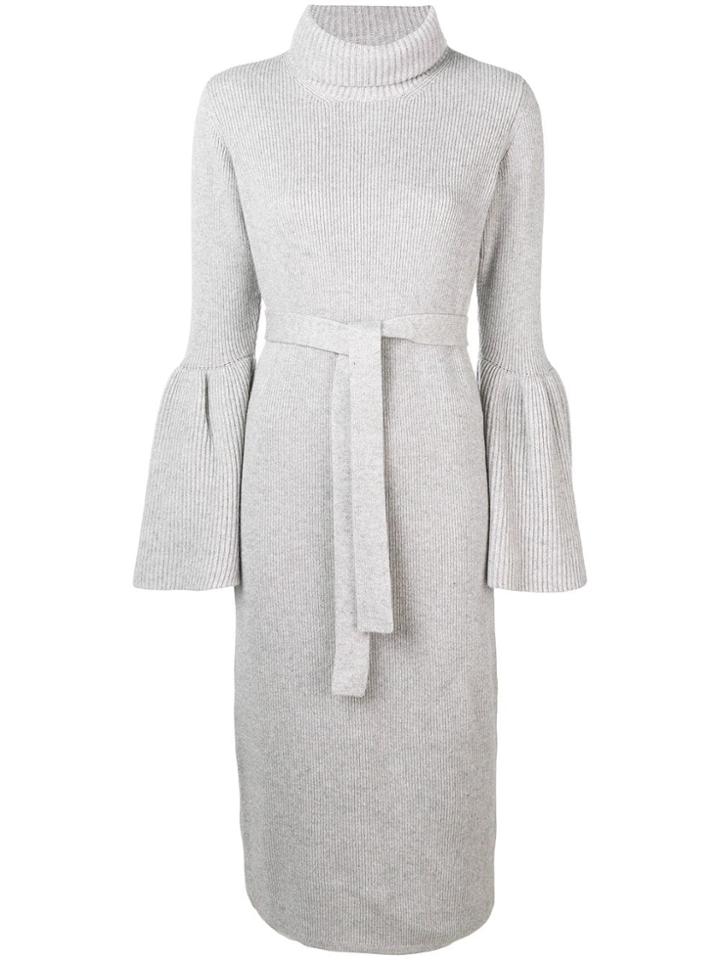 Eleventy Bell Sleeves Knitted Dress - Grey