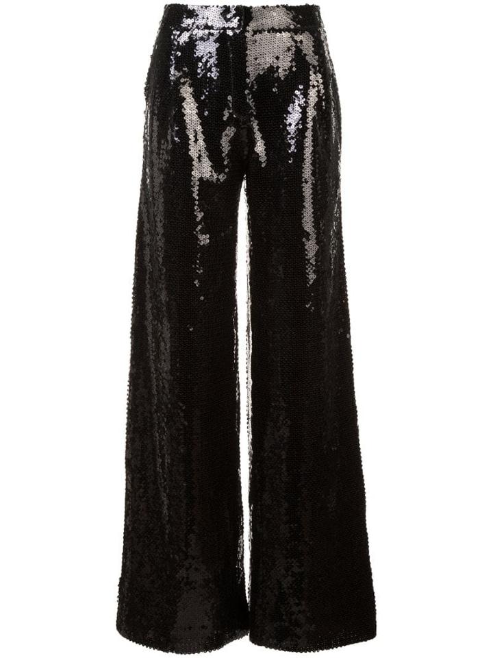 Halpern Sequinned Flared Trousers - Black