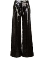 Halpern Sequinned Flared Trousers - Black