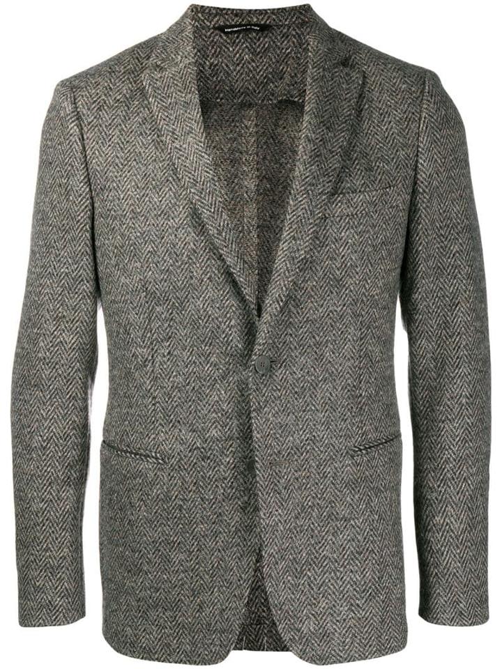 Tonello Wool Herringbone Blazer - Neutrals