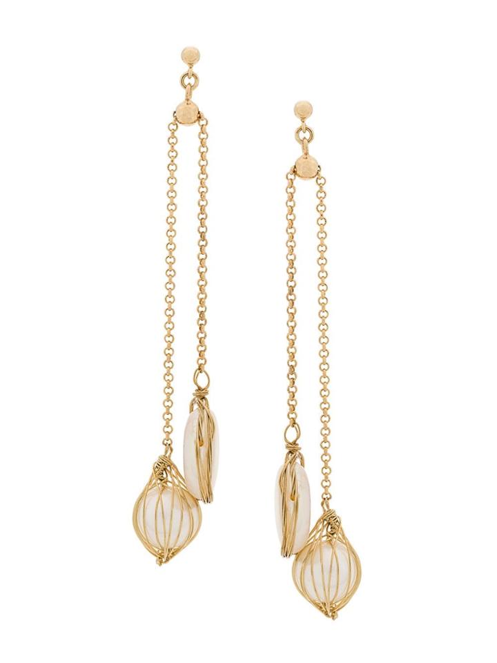 Apples & Figs Pendant Earrings - Gold