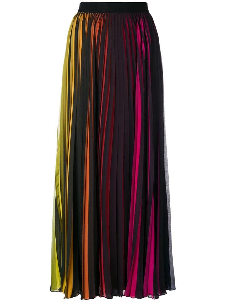 Marcelo Burlon County Of Milan Rainbow Pleated Maxi Skirt - Black