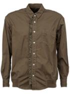 Sacai Frill Placket Shirt, Men's, Size: 4, Brown, Cotton
