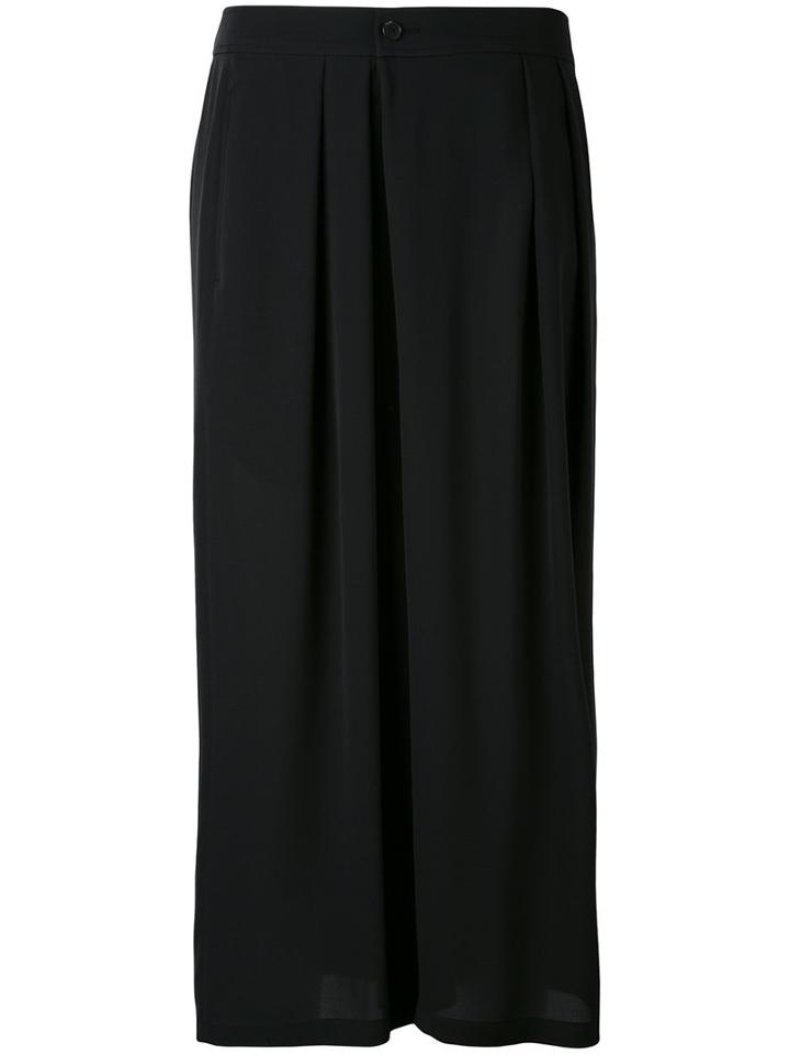 Vince - Pleated Crossover Cropped Trousers - Women - Silk - S, Black, Silk