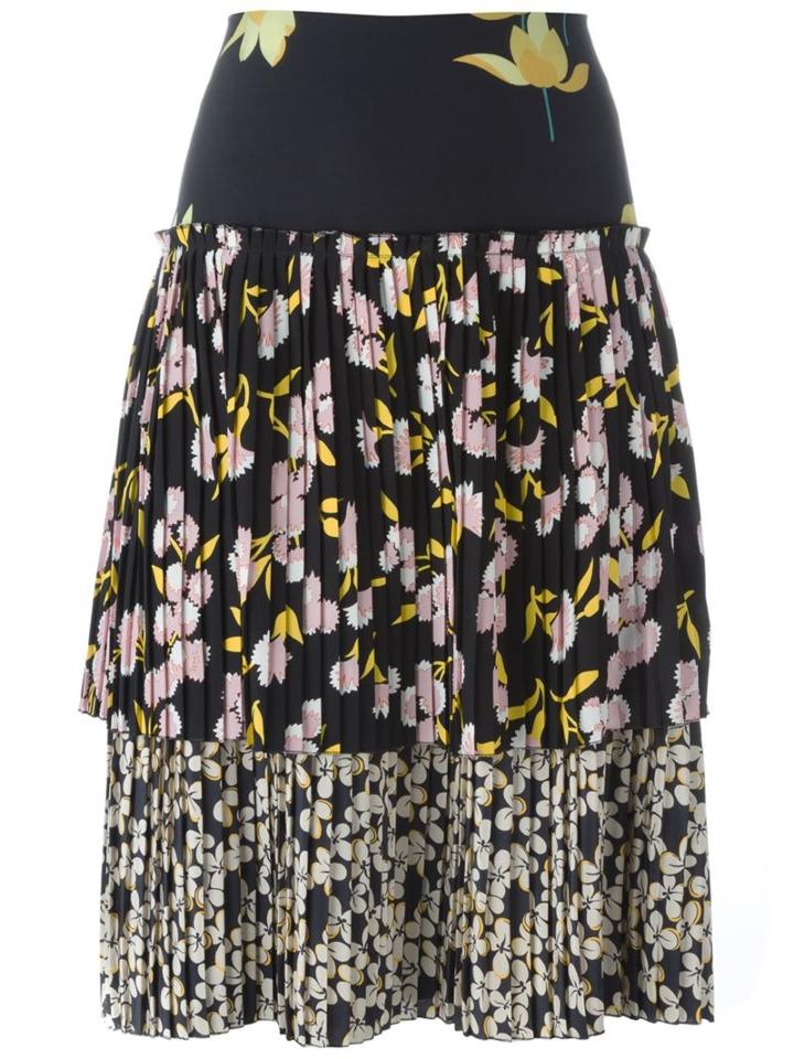 Marni 'dawntreader' Pleated Tiered Skirt, Women's, Size: 38, Black, Silk