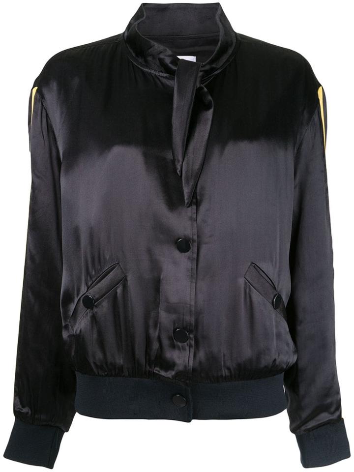 Zoe Karssen Scarf Collar Bomber Jacket - Black