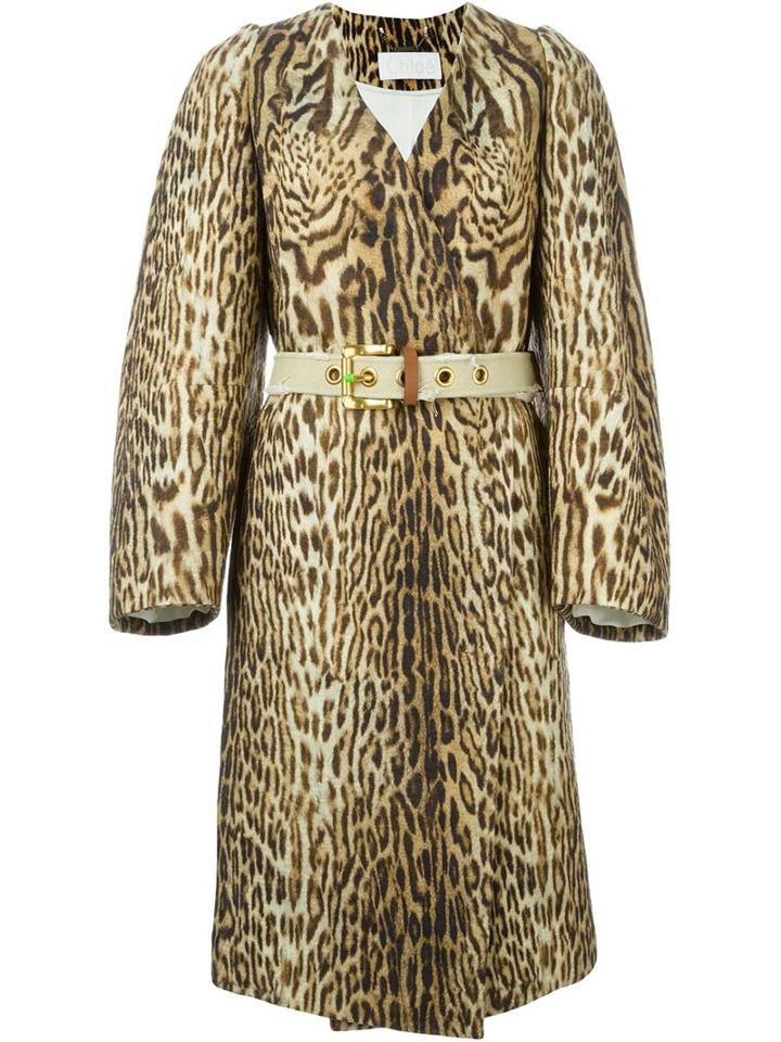Chloé Leopard Print Coat