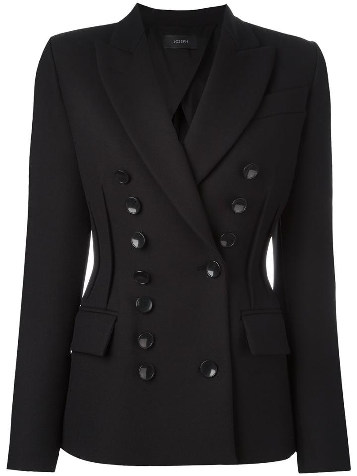 Joseph Double Breasted Blazer, Women's, Size: 36, Black, Polyimide/spandex/elastane/polyester/acetate