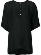 Raquel Allegra Henley T-shirt, Women's, Size: Medium, Black, Silk/rayon