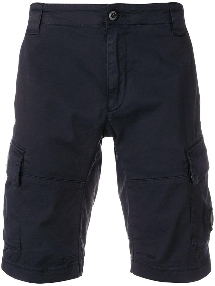Cp Company Lens Detail Cargo Shorts - Blue