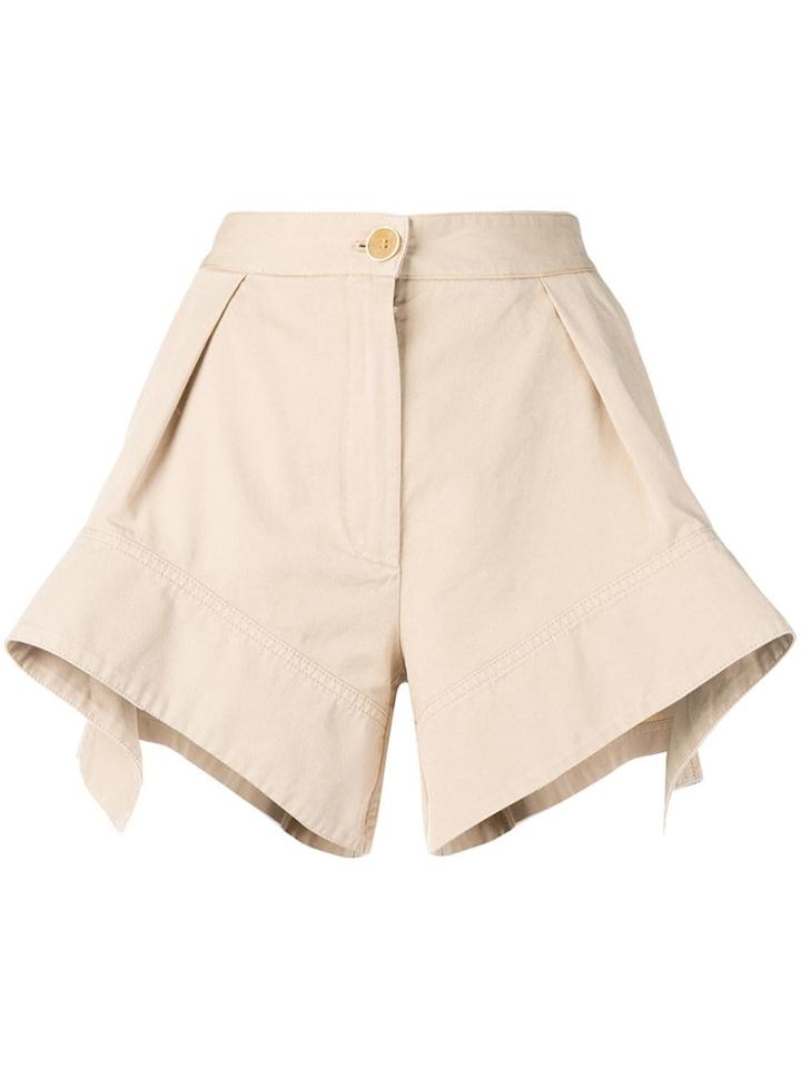 Jw Anderson Curved Hem Chino Shorts - Neutrals