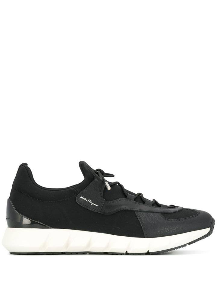 Salvatore Ferragamo Lace-up Low Sneakers - Black