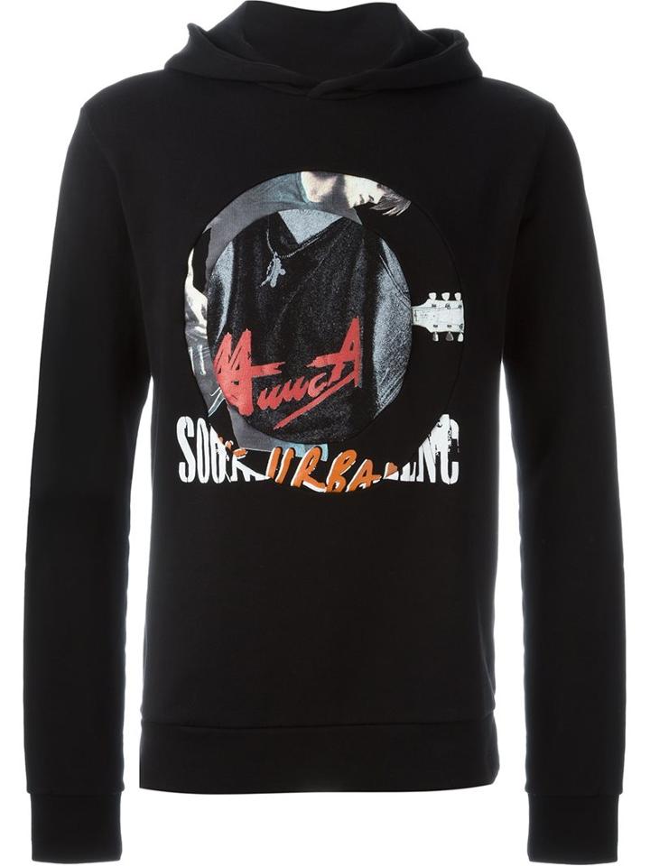 Maison Margiela Graphic Print Hoodie, Men's, Size: 50, Black, Cotton