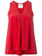 Forte Forte Pleated Detail Sleeveless Blouse, Women's, Size: I, Red, Silk