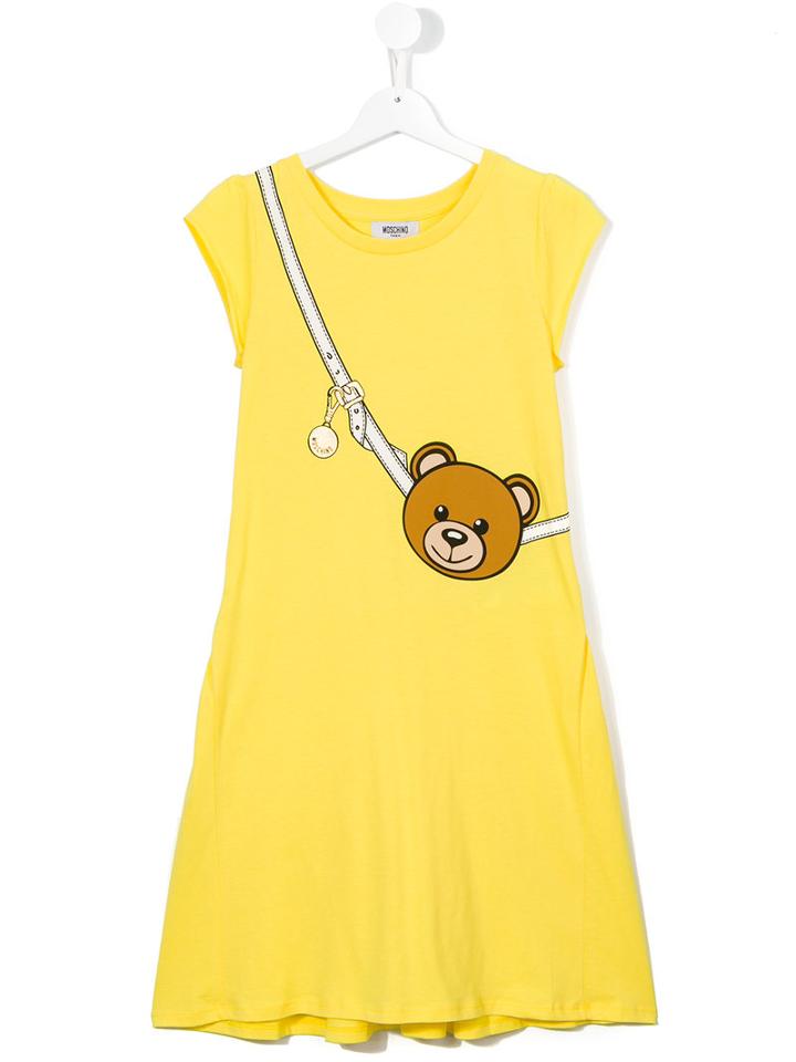 Moschino Kids Teddy Bear Dress, Girl's, Size: 14 Yrs, Yellow/orange