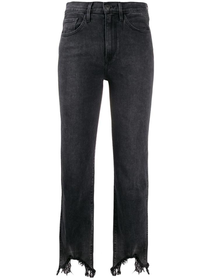 3x1 Cropped Denim Jeans - Grey